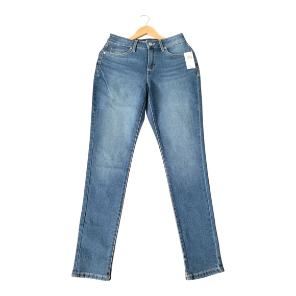 Style & Co. Blue Skinny Mid-Rise Jeans with Fading Effects - Picture 4 of 11